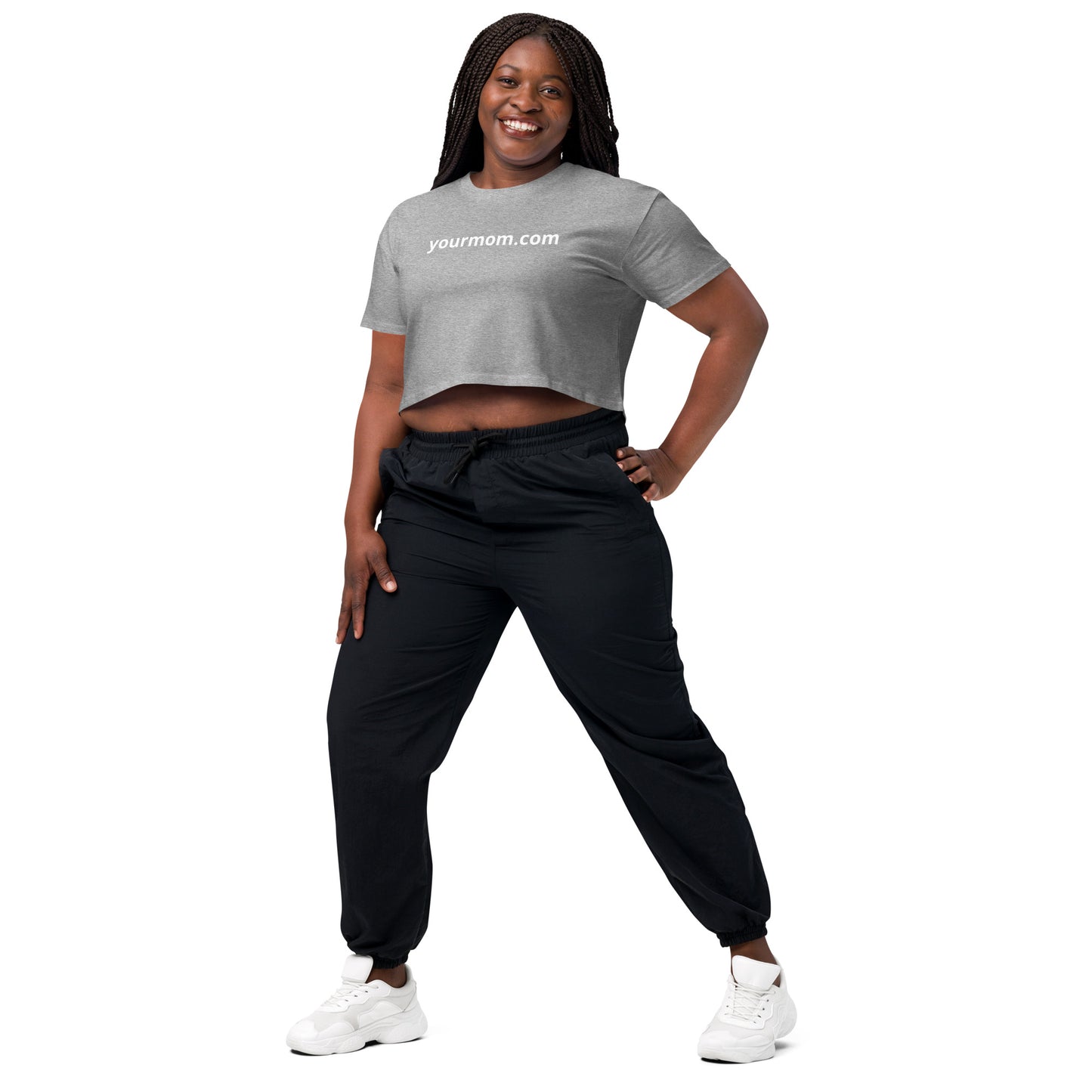 "yourmom.com" Women’s crop top