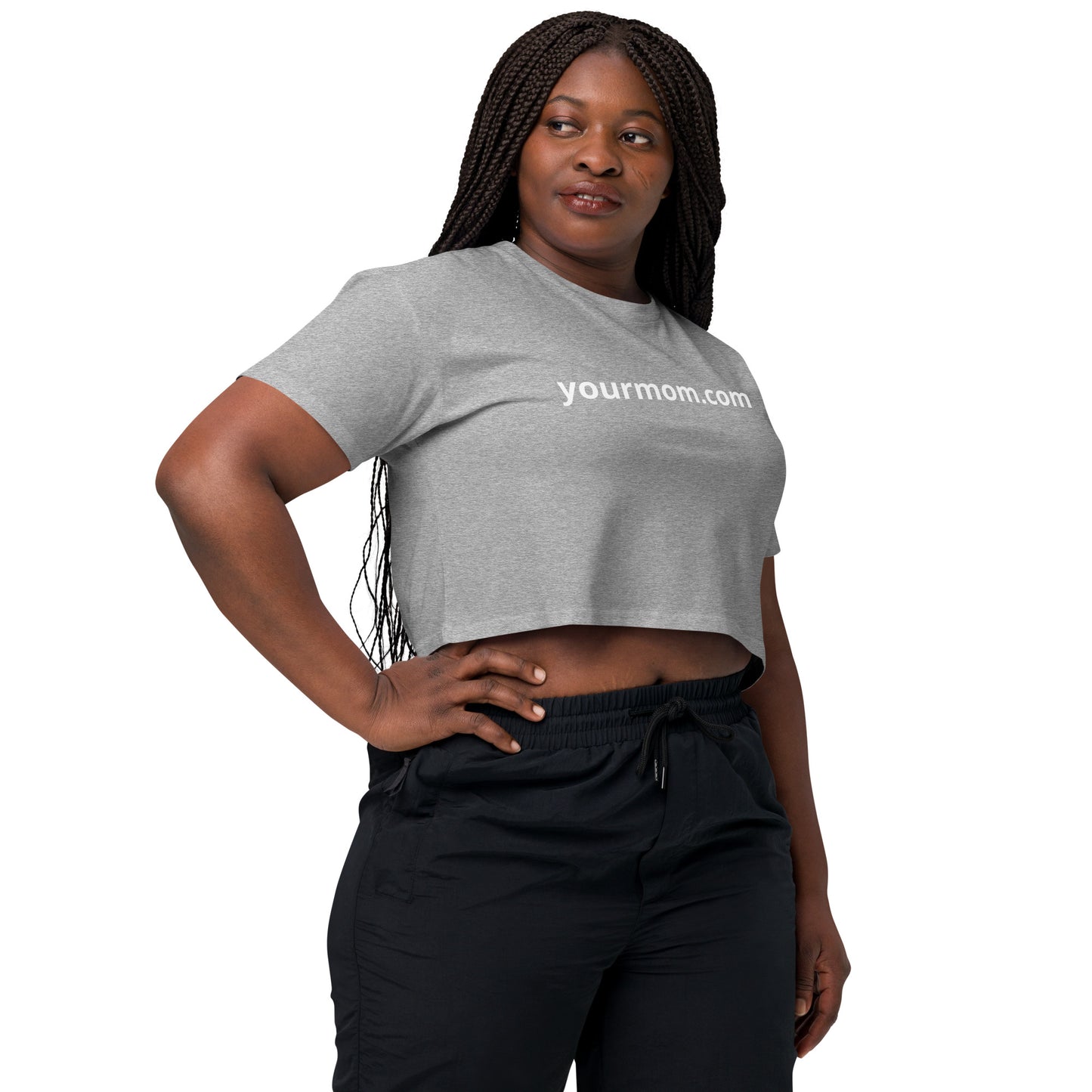 "yourmom.com" Women’s crop top