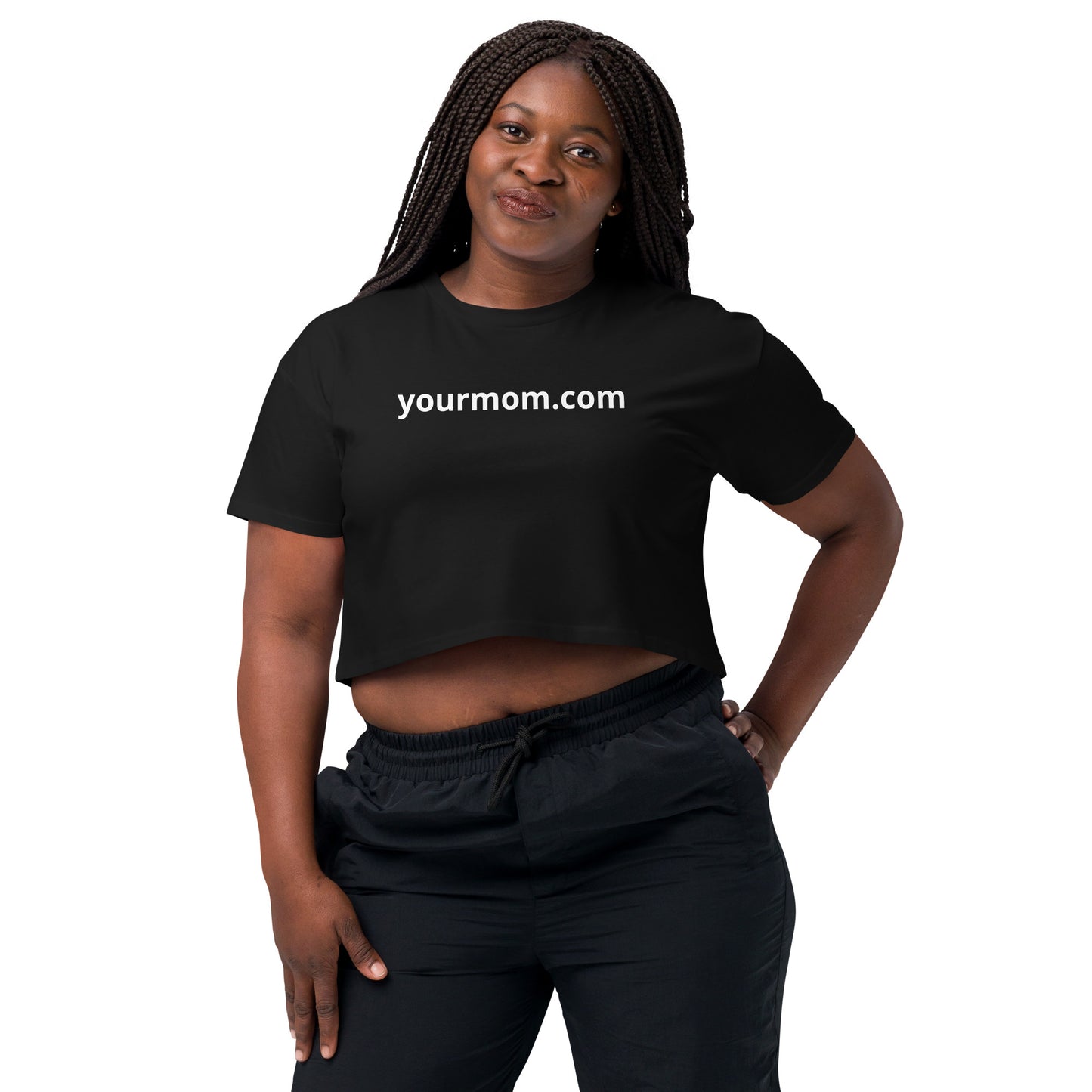 "yourmom.com" Women’s crop top