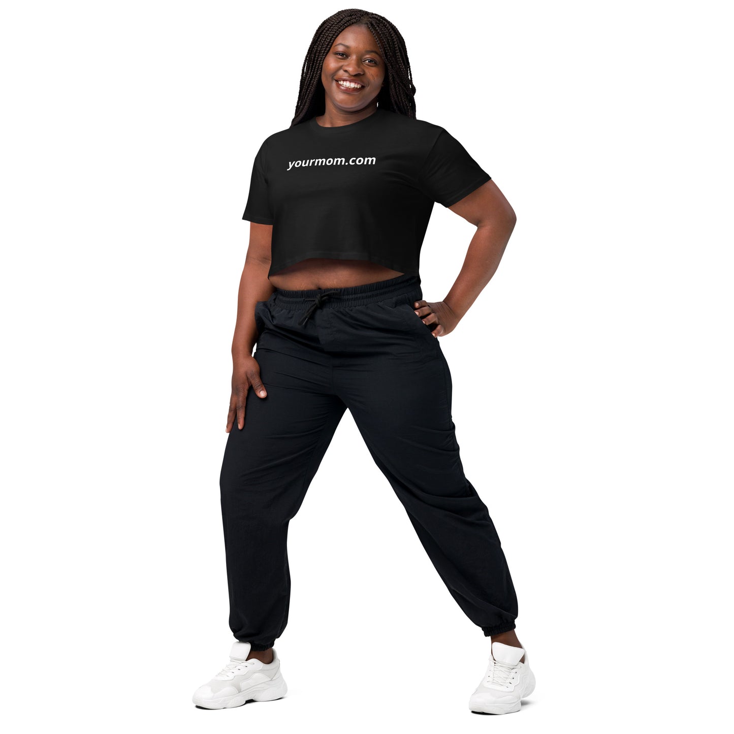 "yourmom.com" Women’s crop top