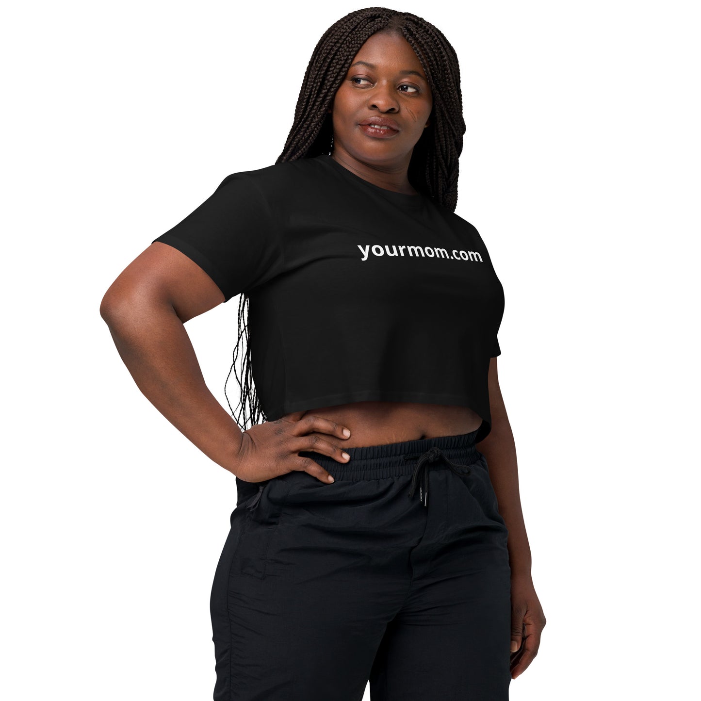 "yourmom.com" Women’s crop top