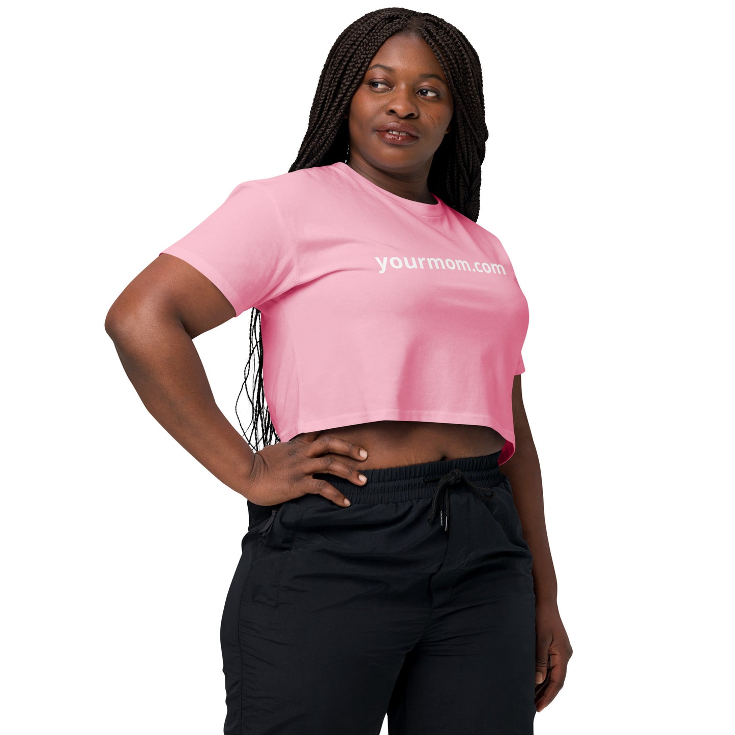 "yourmom.com" Women’s crop top