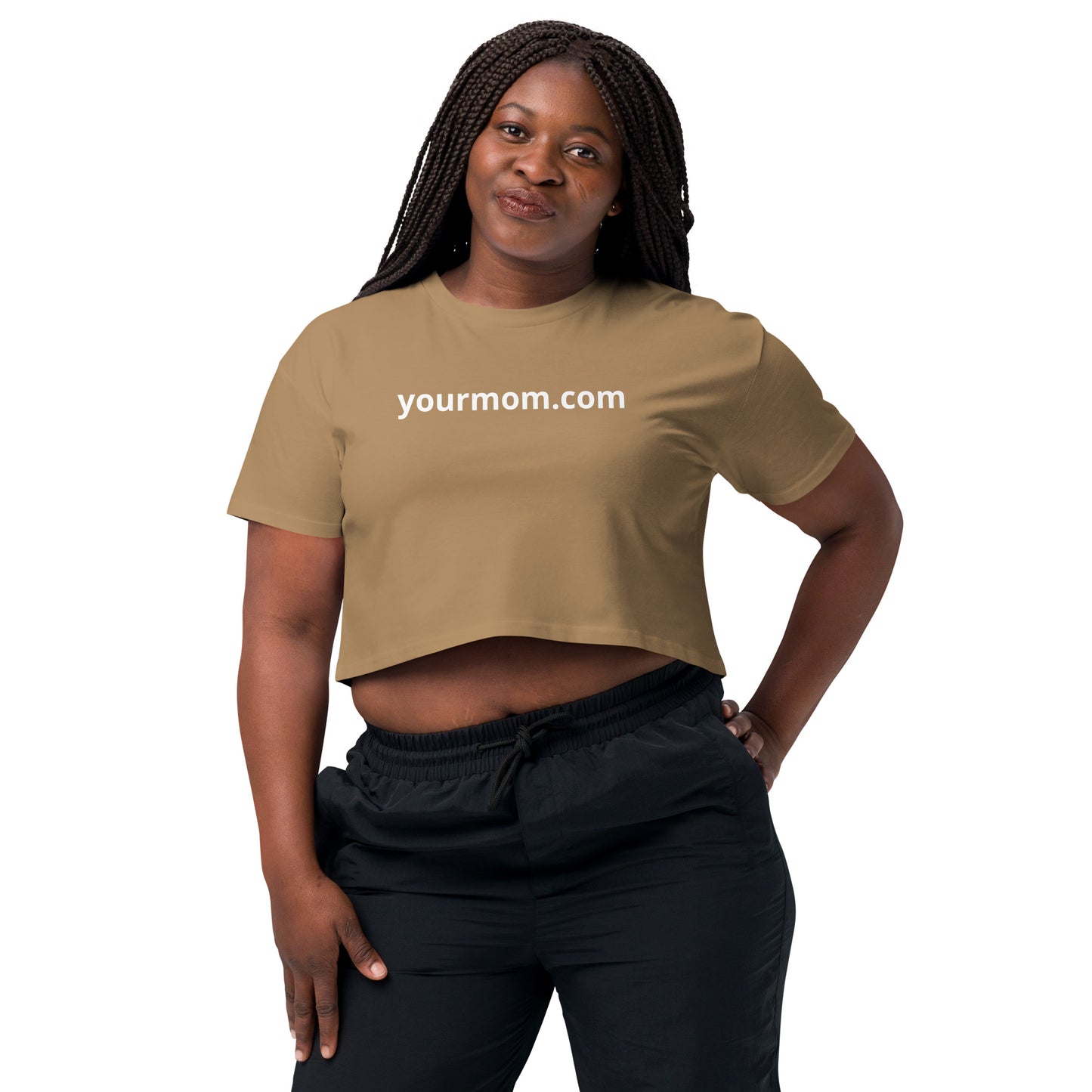 "yourmom.com" Women’s crop top