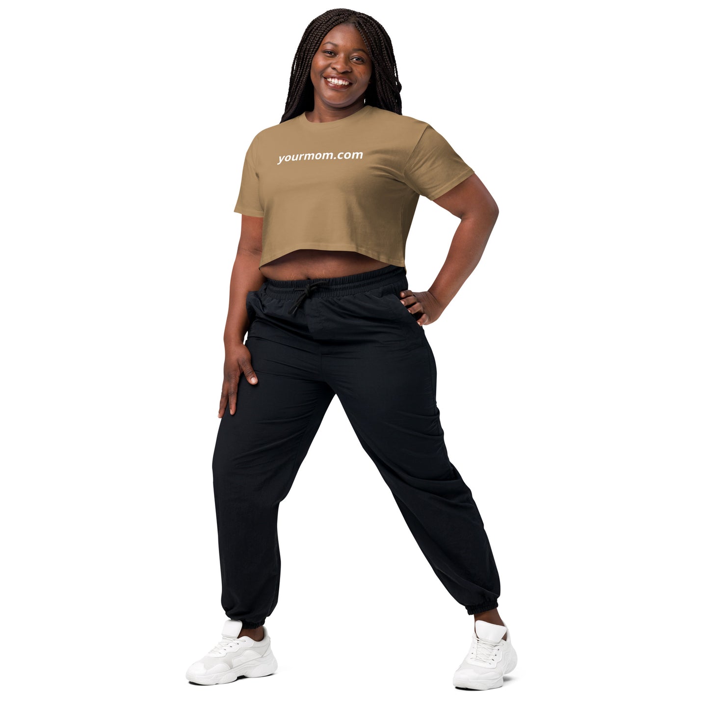 "yourmom.com" Women’s crop top