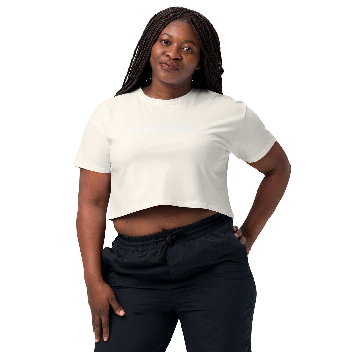 "yourmom.com" Women’s crop top