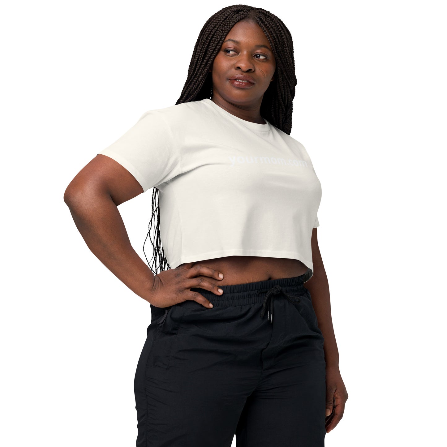 "yourmom.com" Women’s crop top