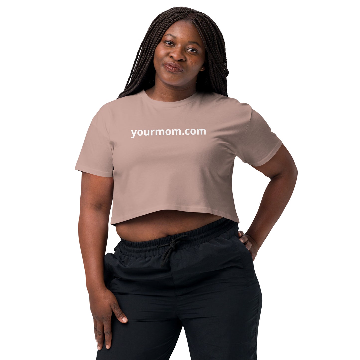 "yourmom.com" Women’s crop top