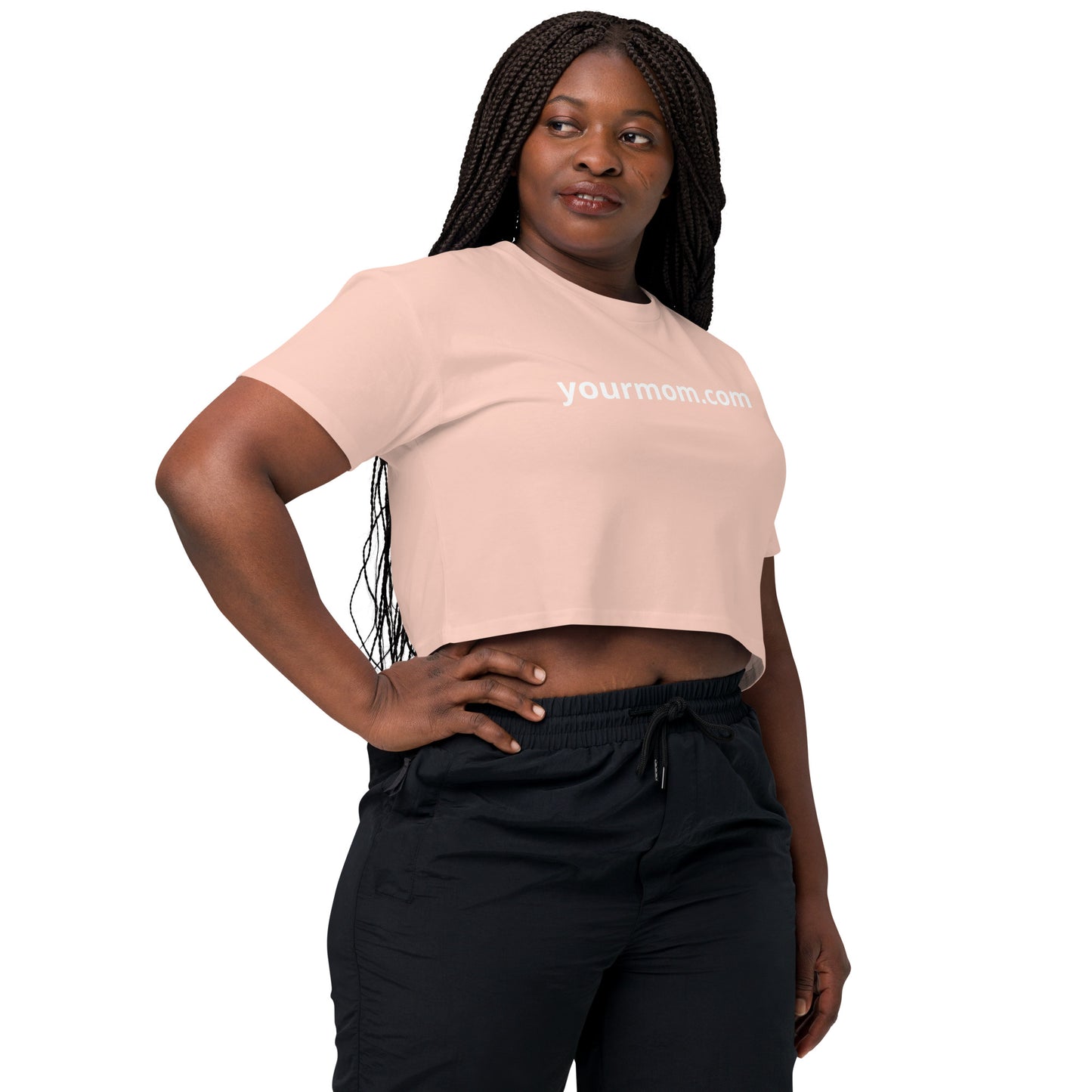 "yourmom.com" Women’s crop top